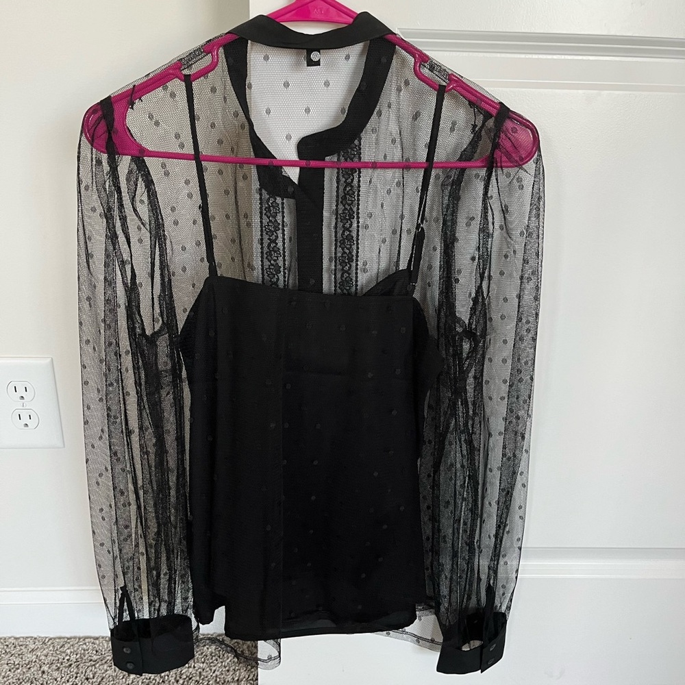 Express Mesh Button Up Top & Tank Set - image 1